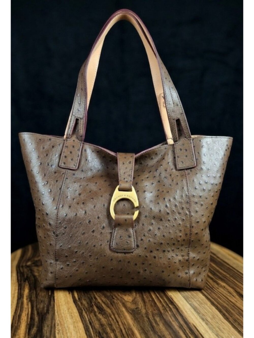 Dooney & Bourke Leather Ostrich East West Shopper Tote Bag